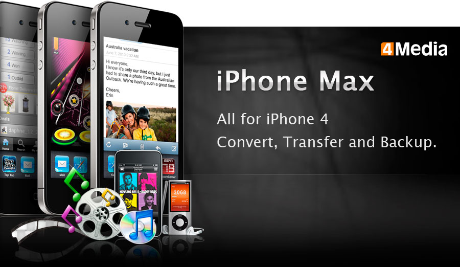 All for iPhone 4
Convert, Transfer and Backup.