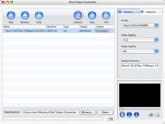 AVI to iPod MP4 conversion Mac
