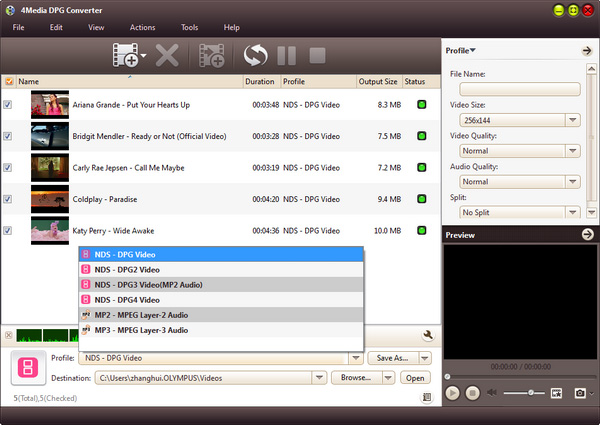How to convert MP4 to DPG