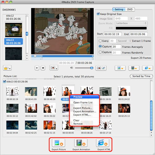 Capture DVD Frame on Mac computer