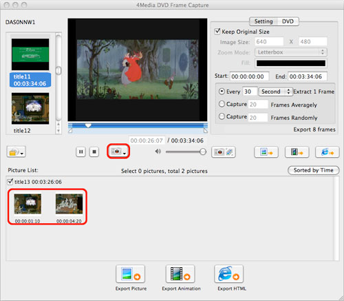 Capture frame or movie screen from DVDs