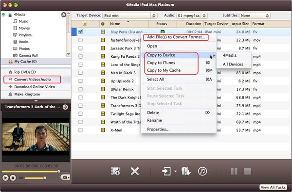 Copy any video/audio to iPad/iPod/iPhone