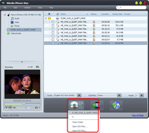 Copy iPhone content to iTunes