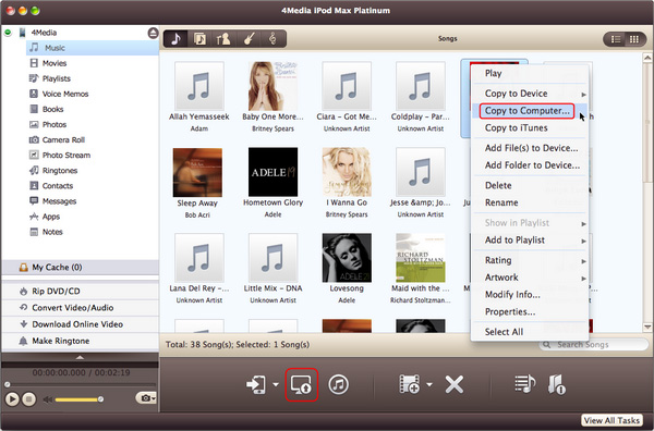 Backup iPod/iPhone files to local
