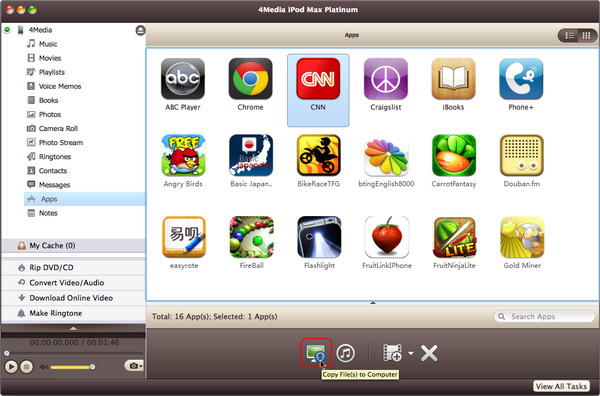 Backup iPod/iPhone files to local