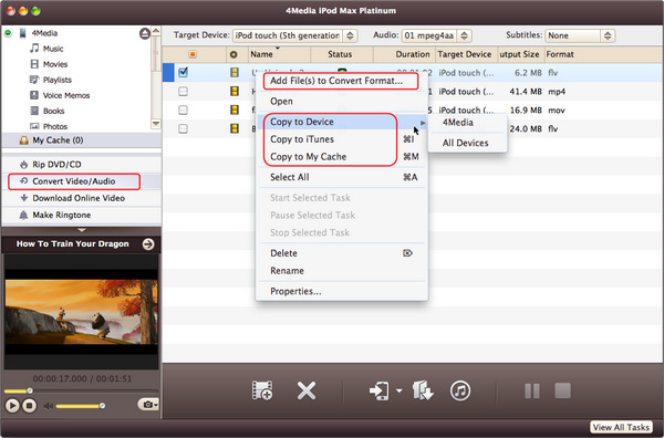 Copy any video/audio to iPod/iPhone