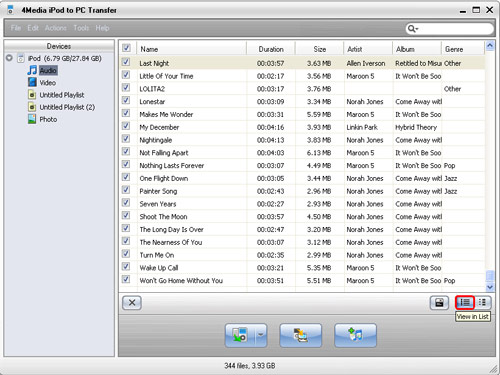 iPod music transfer