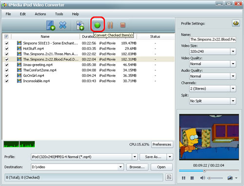 Convert MPEG to iPod MP4