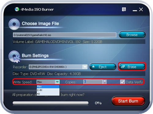 Burn ISO image to CD