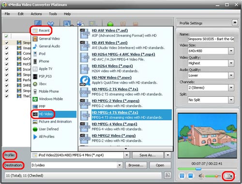 Video file conversion