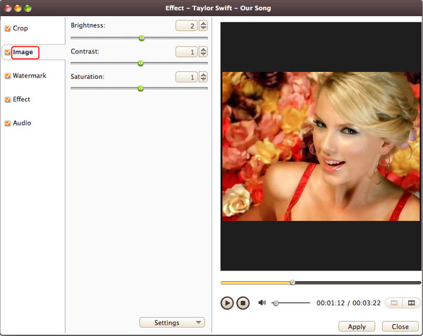 Edit video image