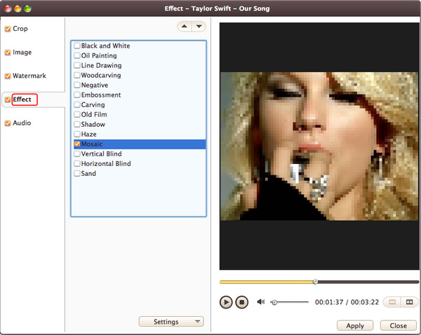 Add Effect to video