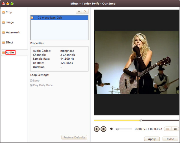 Add background music to video