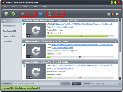 Download and convert YouTube videos to MOV