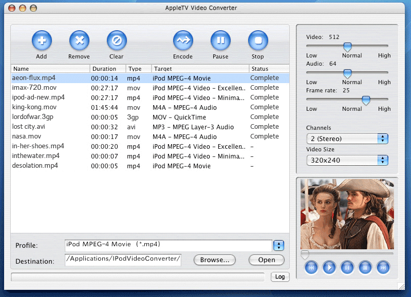 Screenshot of Apple TV Video Converter for Mac