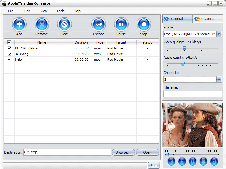 Screenshot of Apple TV Video Converter