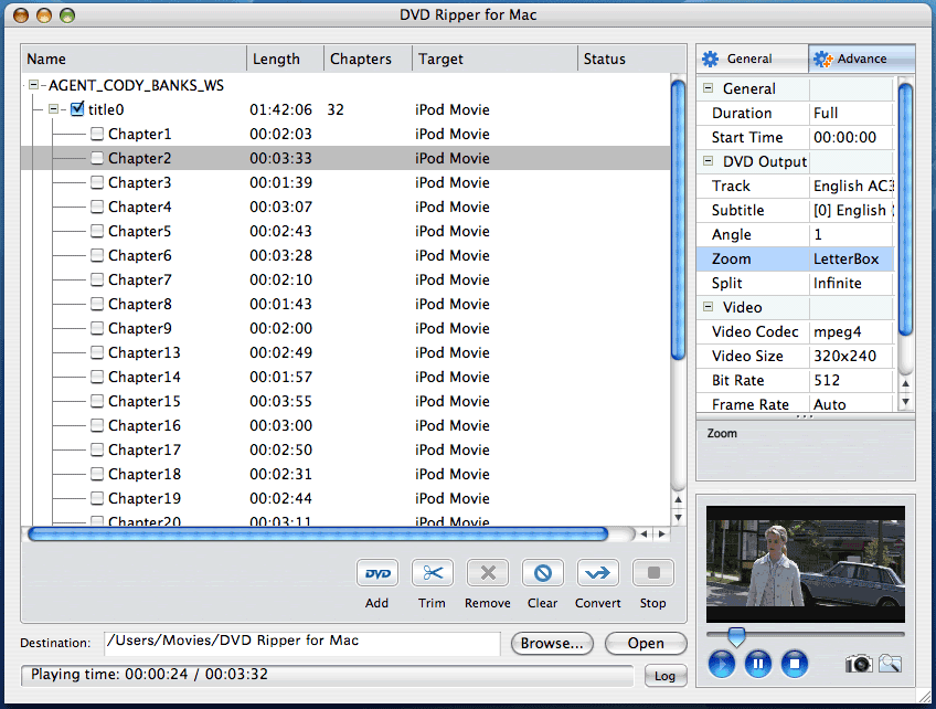 Screenshot of DVD Ripper for Mac