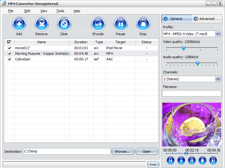 Screenshot of MP4 Converter