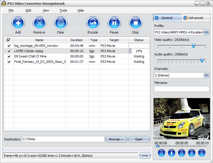 Screenshot of PS3 Video Converter