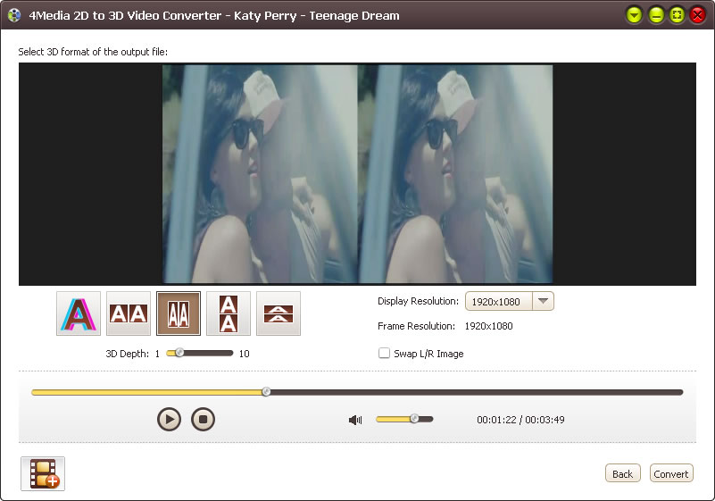 4Media 2D to 3D Video Converter 1.1.0.20121224 full