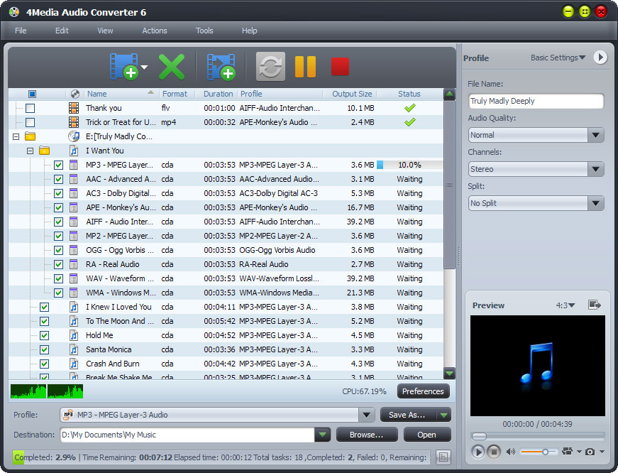 4Media Audio Converter screenshot