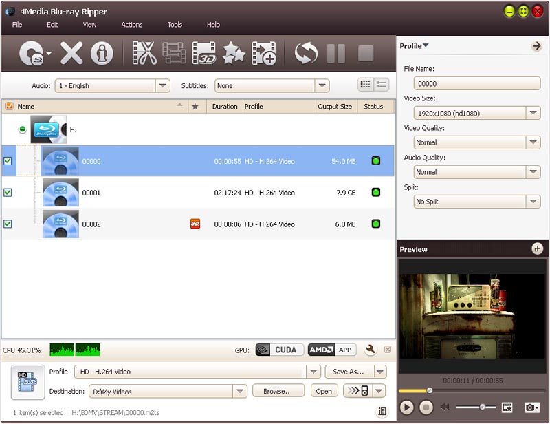4Media Blu Ray Ripper Screenshot