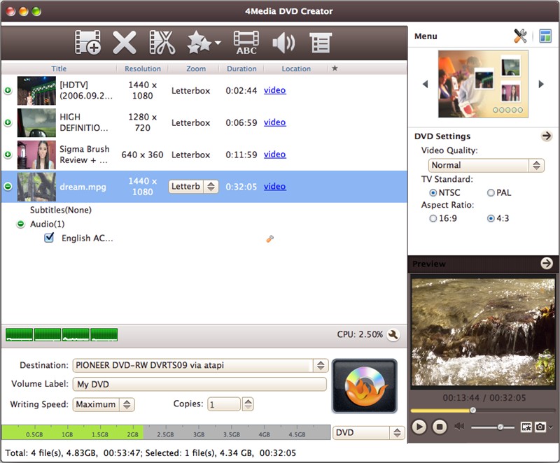 4Media DVD Creator for Mac 7.1.4.20131209