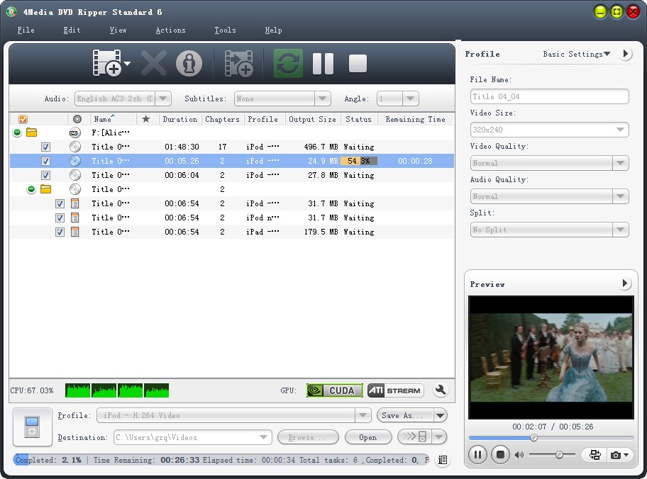 4Media DVD Ripper Standard screenshot