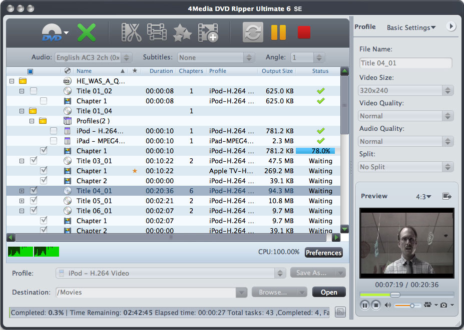4Media DVD to Video Ultimate for Mac SE 