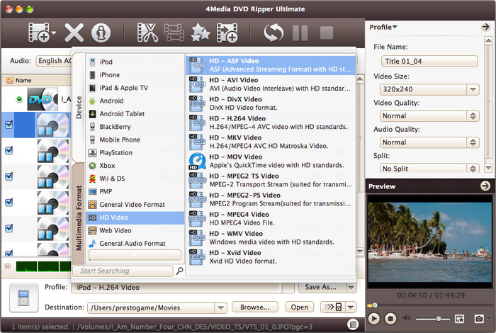 4Media DVD to Video for Mac