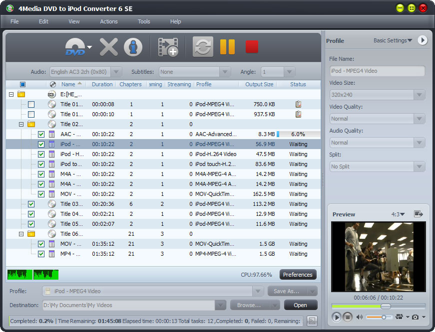 4Media DVD to iPod Converter SE