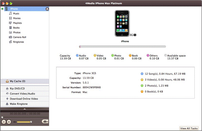 4Media iPhone Max Platinum for Mac Screenshot