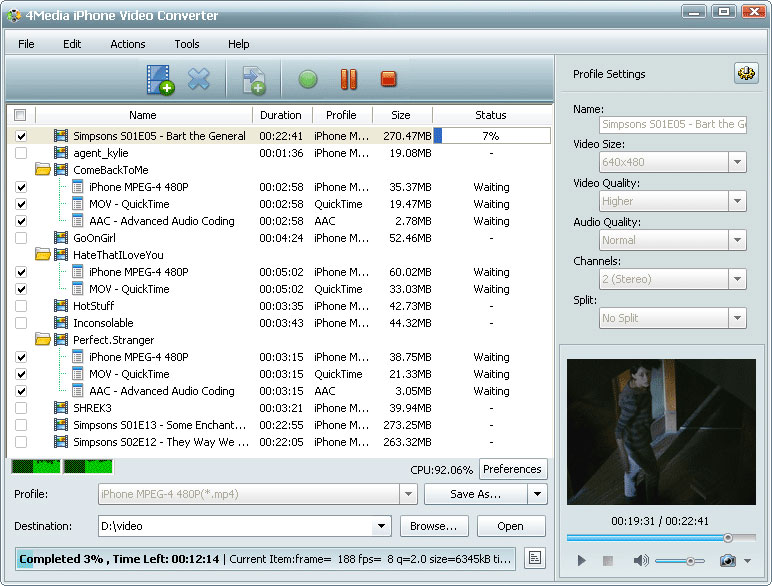 4Media iPhone Video Converter - convert video to iPhone