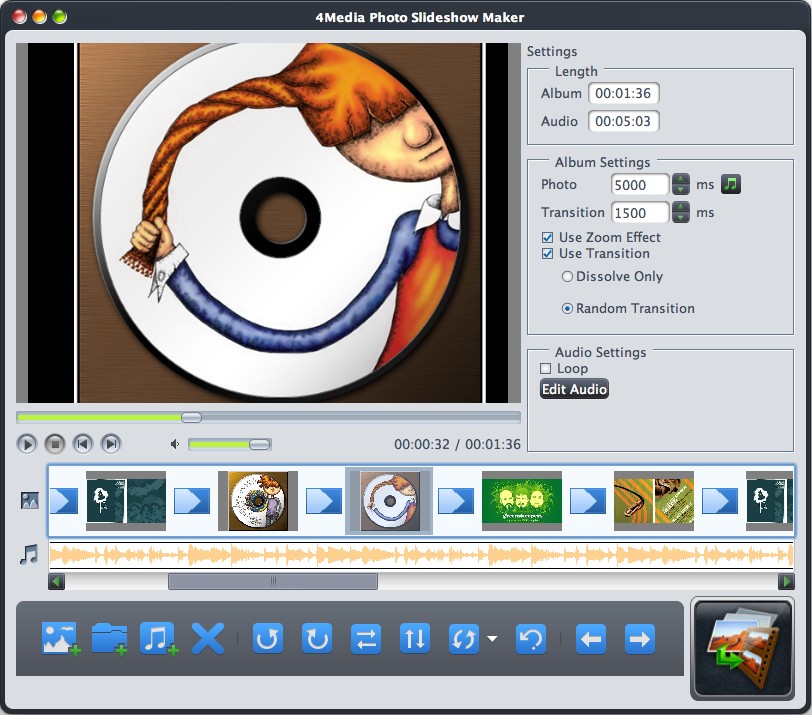 4Media Photo Slideshow Maker for Mac Screenshot