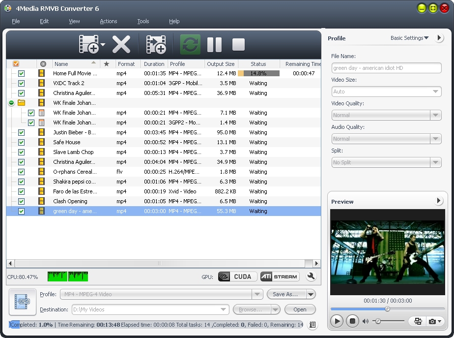 4Media RMVB Converter Screenshot