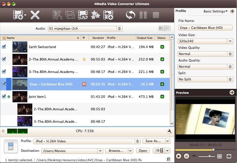 4Media Video Converter Ultimate for Mac Screenshot