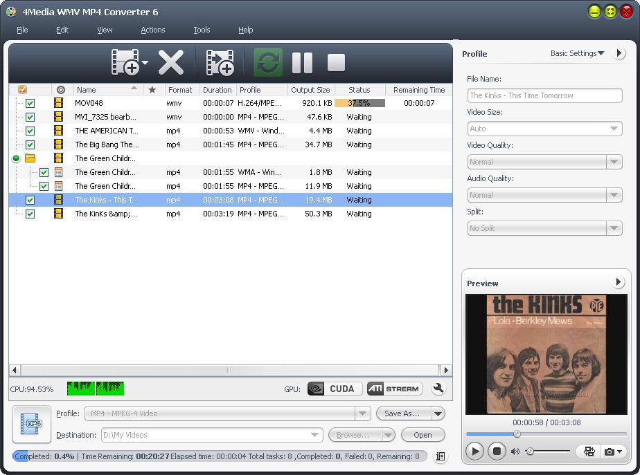 4Media WMV MP4 Converter screenshot 4Media WMV MP4 Converter screenshot